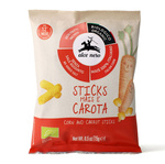 Αφράτα σνακ καλαμποκιού και καρότου, χωρίς προσθήκη ζάχαρης, χωρίς γλουτένη, από 12 μηνών, Βιολογικά 15 g – Alce Nero