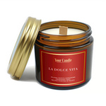 Αρωματικό κερί σόγιας με ξύλινο φυτίλι la dolce vita 120 ml - Your Candle